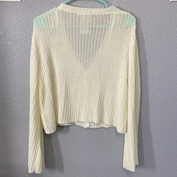 Sadie & Sage Cream V Neck Button Long Sleeve Top - Picture 7 of 8
